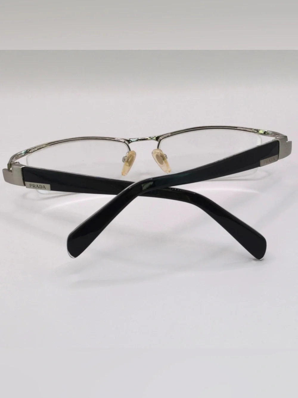 Prada Women Semi Rimless Eyeglasses | Silver & Black | Italy